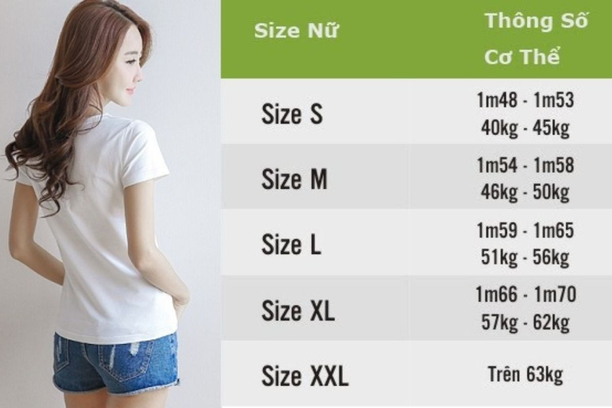 Áo size XL nữ là bao nhiêu kg? Size XL nữ phù hợp 57- 62 kg và từ 1m66-1m70