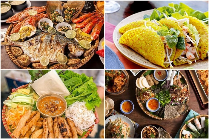 Thưởng thức các món ăn đặc sản ở Nha Trang như nem nướng, bánh xèo, bánh căn, bún cá sứa,.... 