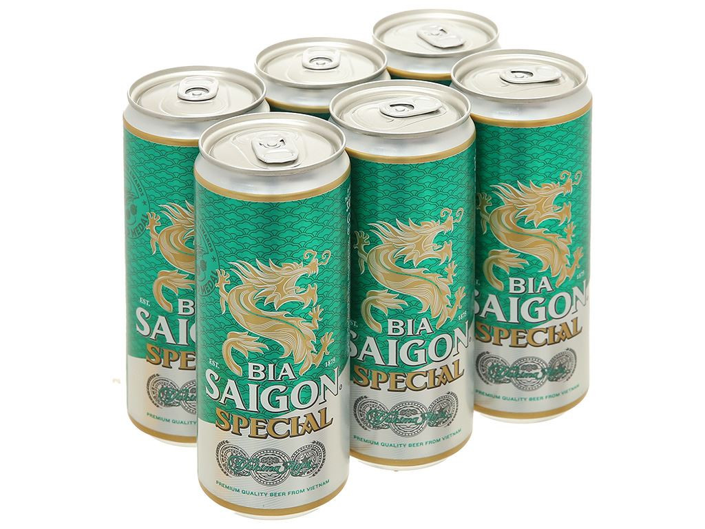 Bia Sài Gòn Special Sleek dạng 6 lon với mức giá 89.000 đồng