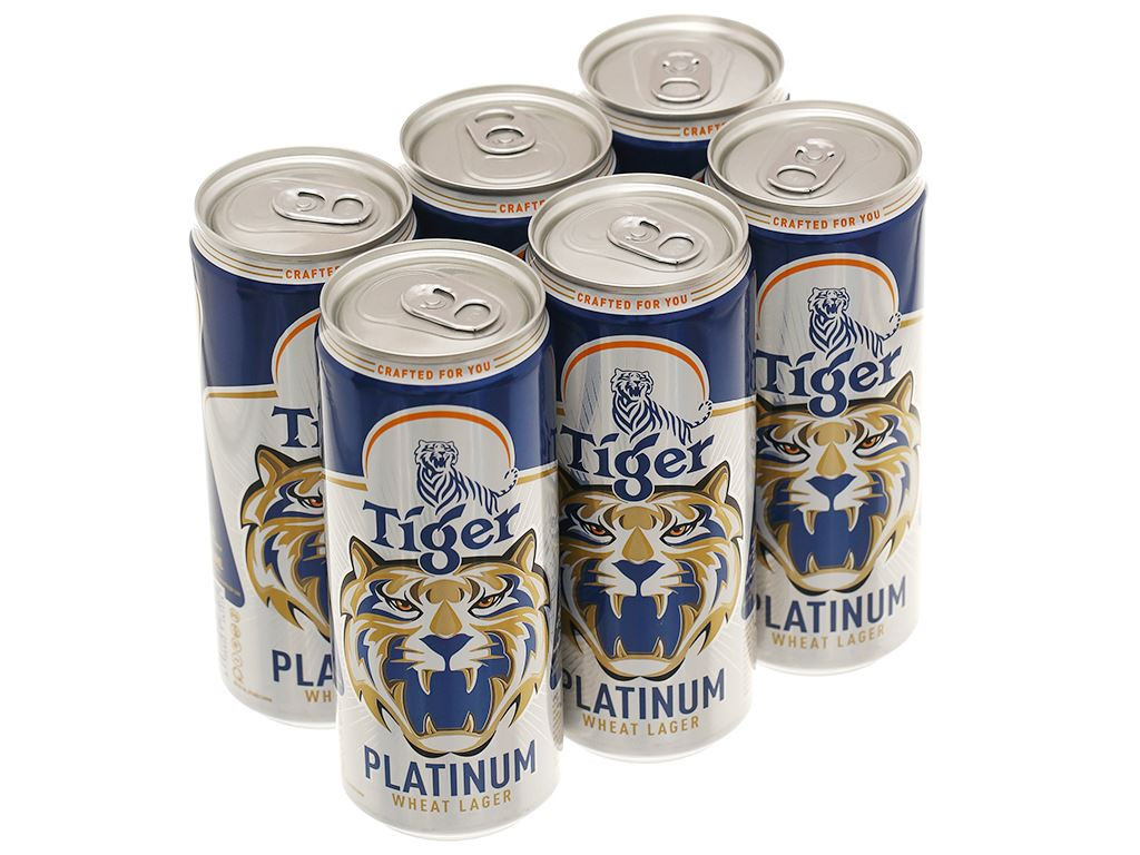 6 lon bia Tiger Platinum Wheat Lager giá 110.000 đồng
