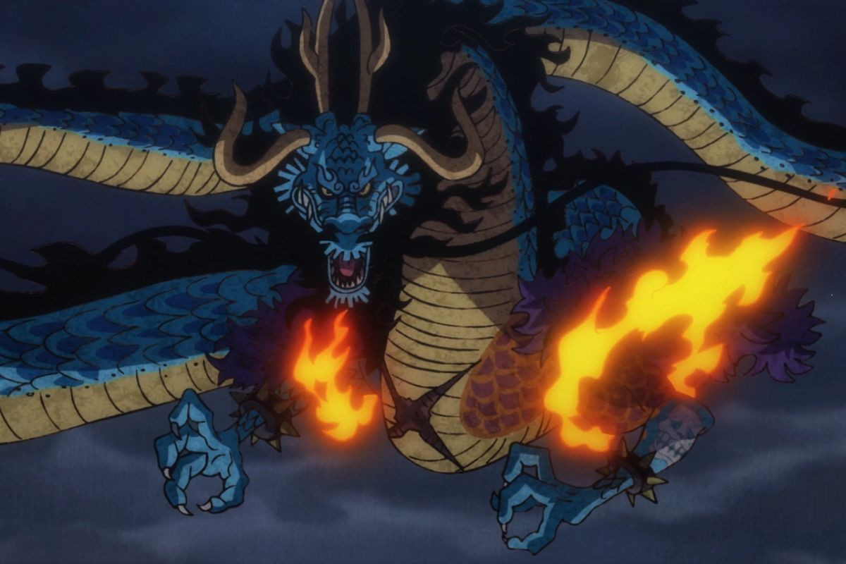  Kaido biến thành một con rồng khổng lồ có khả năng phun lửa
