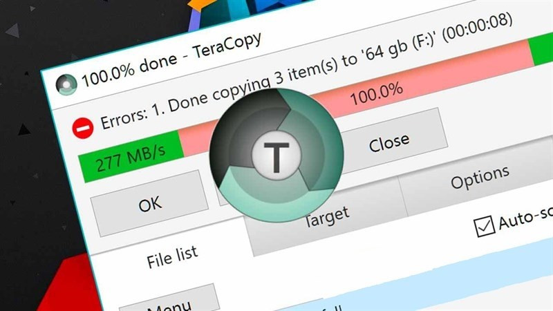 TeraCopy là một ứng dụng cho phép sao chép và di chuyển file với tốc độ cao