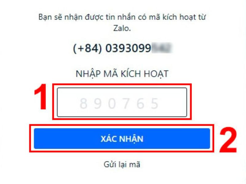  Sau khi nhập mã thì hãy nhấn xác nhận