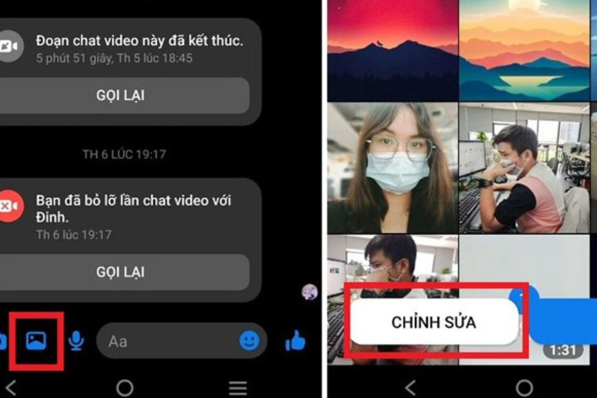 Mở Messenger và lựa chọn một cuộc hội thoại bất kỳ