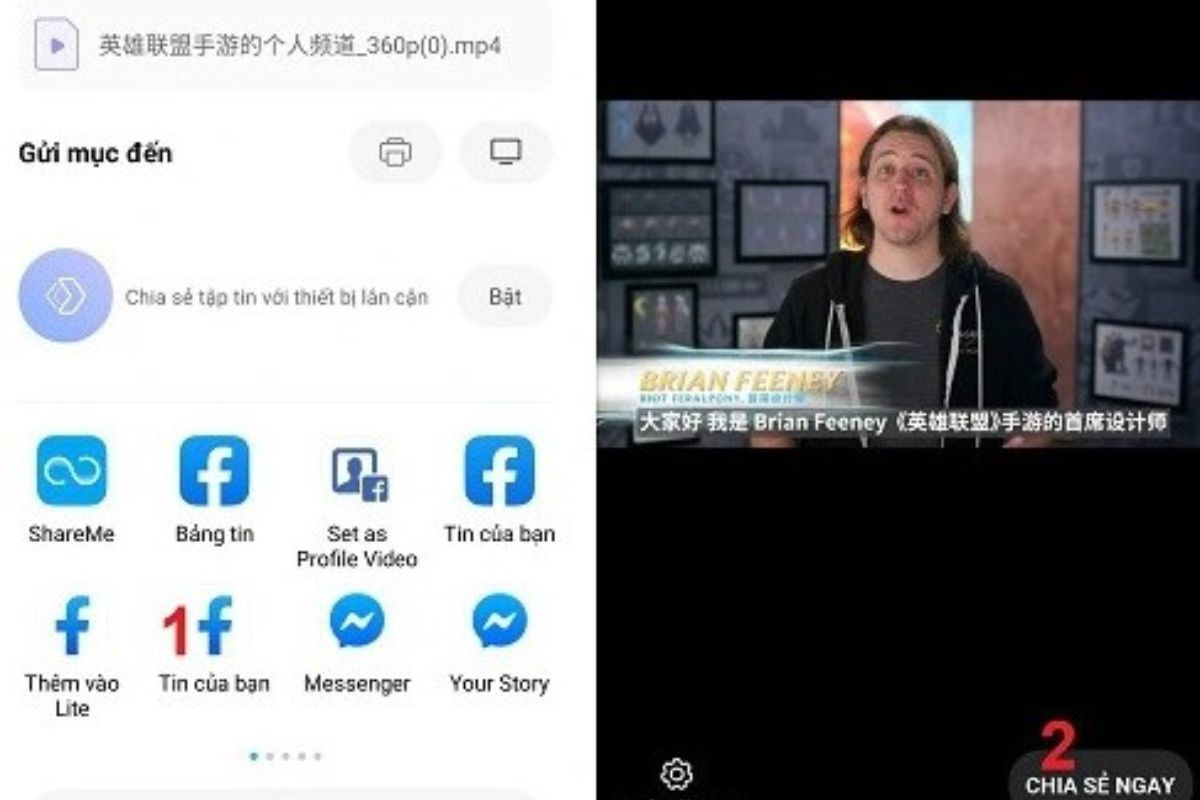 Lựa chọn chia sẻ với Tin của bạn sau đó nhấn Chia sẻ ngay