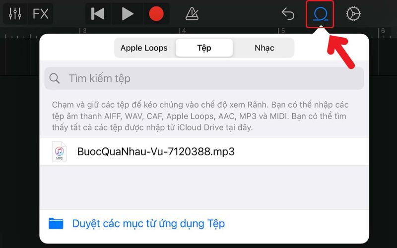  Bạn nhấn vào biểu tượng Loop ở góc phải màn hình