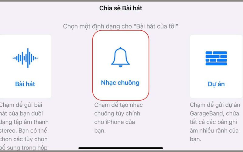 Nhấn xuất đề hoàn thành quá trình cài nhạc chuông bằng GarageBand 