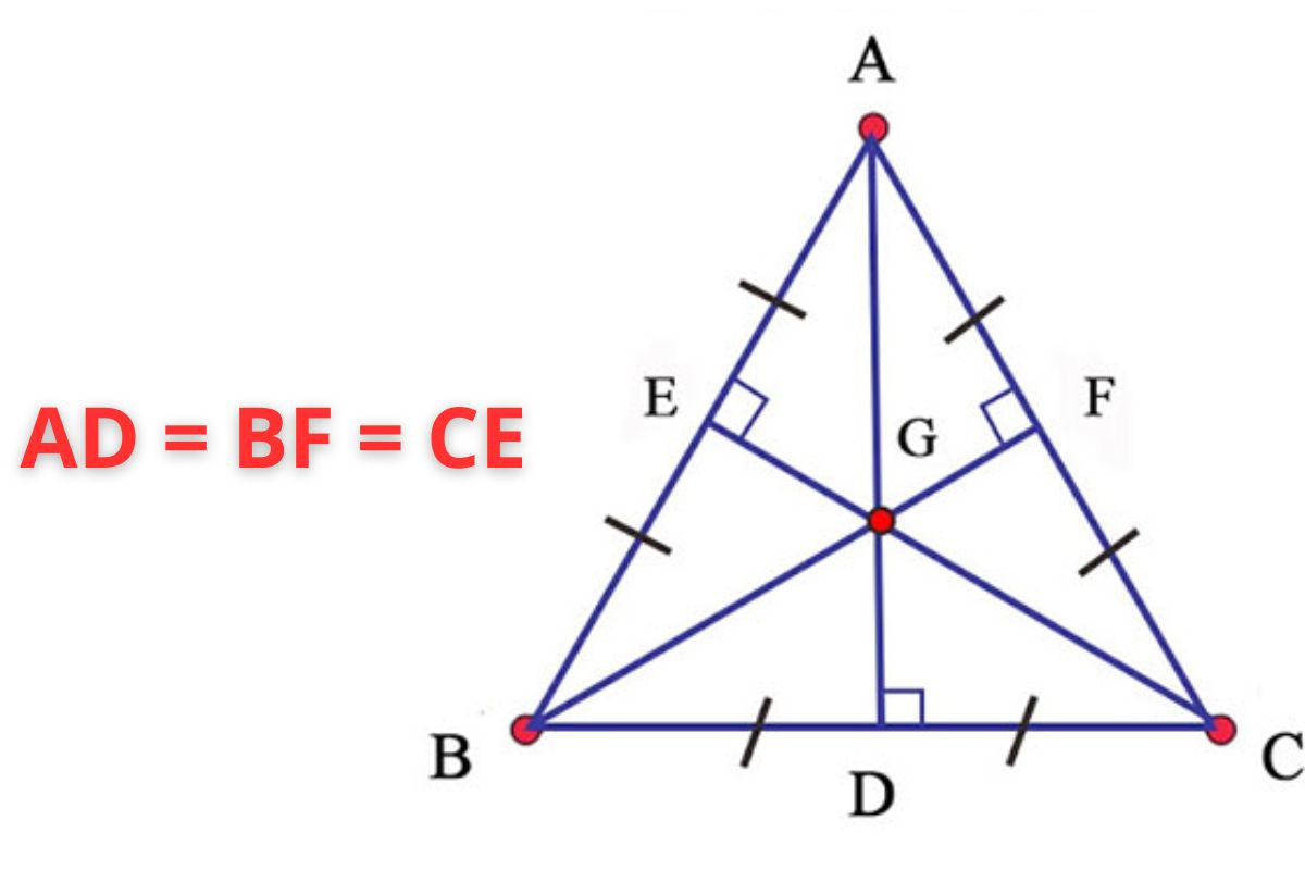 Ba đường trung tuyến trong tam giác đều có độ dài như nhau