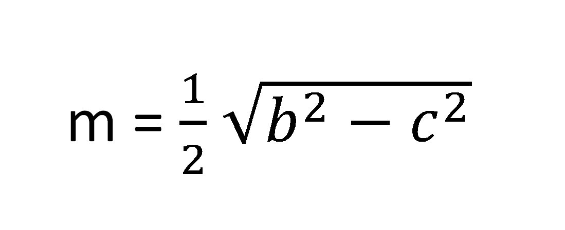 Công thức tính độ dài đường trung tuyến ứng với cạnh góc vuông trong tam giác vuông