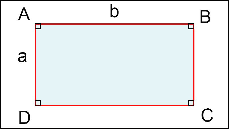Hình chữ nhật có bốn góc vuông và hai cặp cạnh đối diện bằng nhau, song song với nhau
