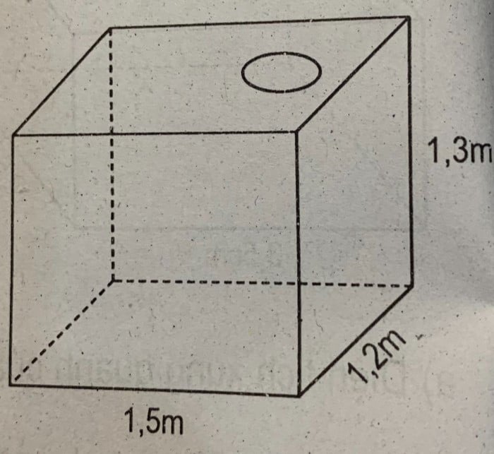 Thể tích hình hộp chữ nhật còn lại: V = V1 - V2