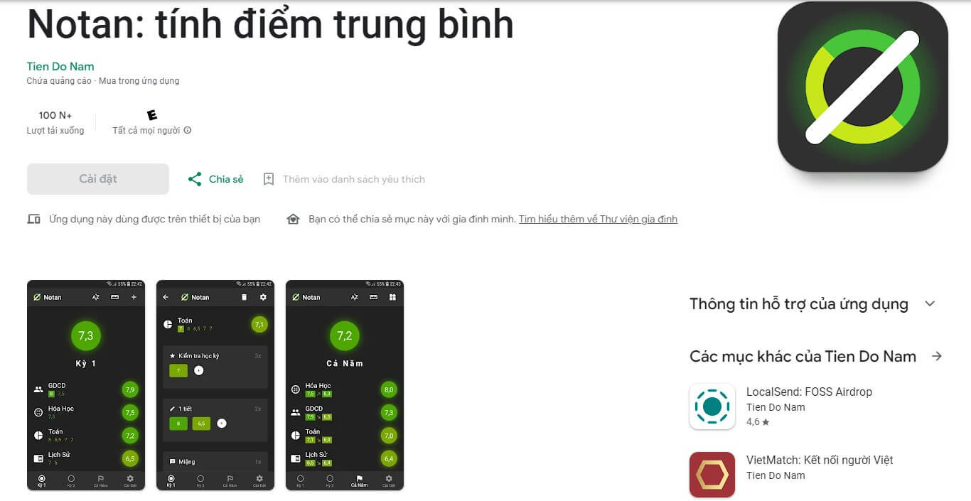 App tính điểm tốt nghiệp THPT chính xác nhất - Notan