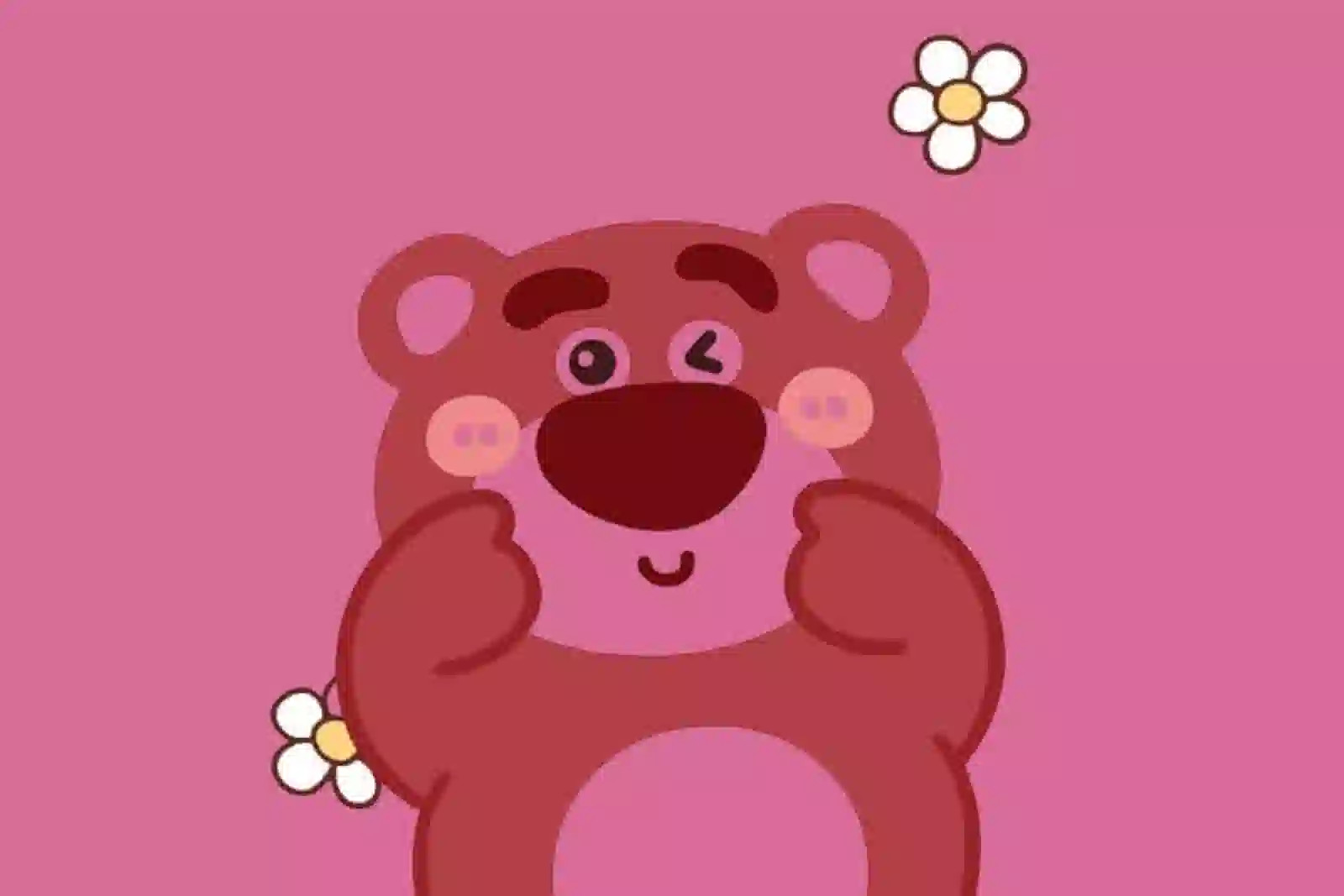 Hình nền gấu dâu tạo dáng cute 