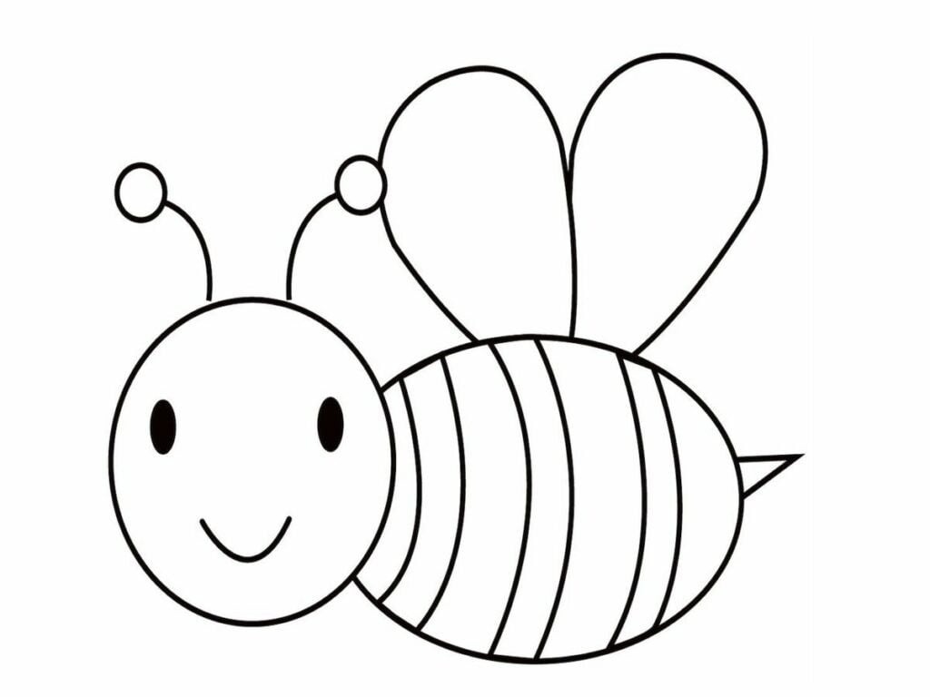 Tranh tô màu con ong ngộ nghĩnh, dễ thương dành cho trẻ mầm non