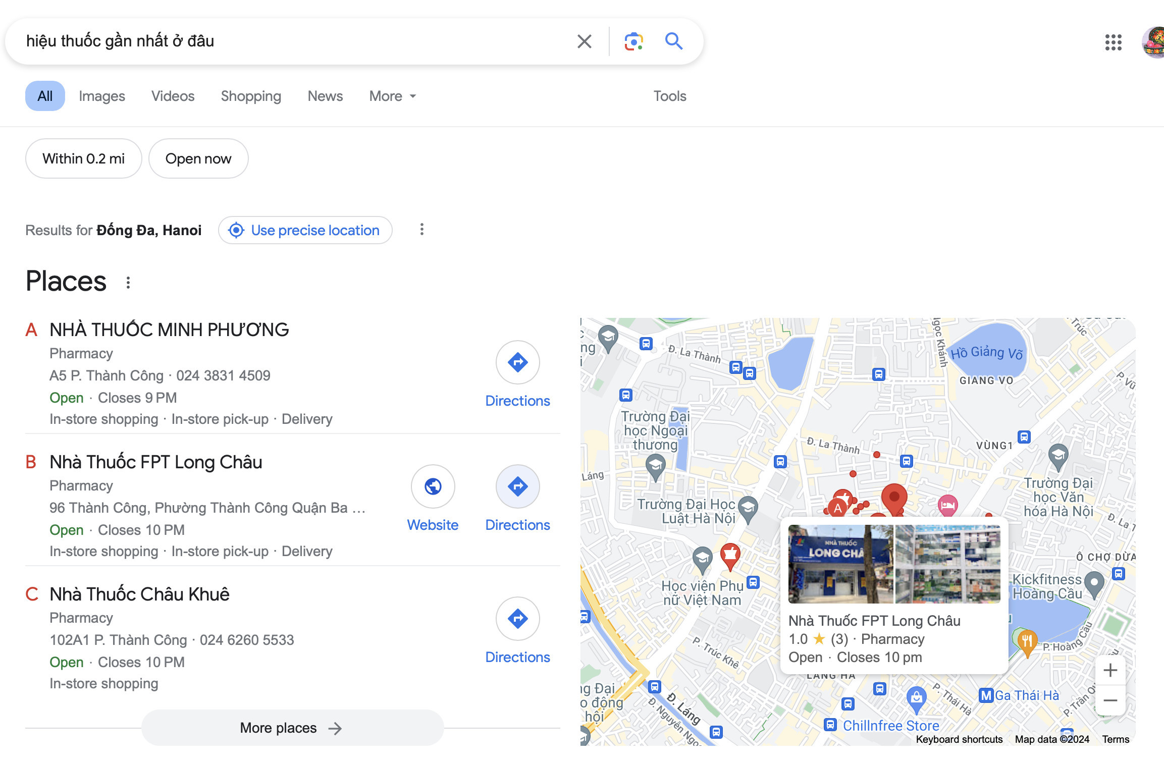 Hướng dẫn chi tiết cách tìm hiệu thuốc gần nhất ở đâu qua Google Search