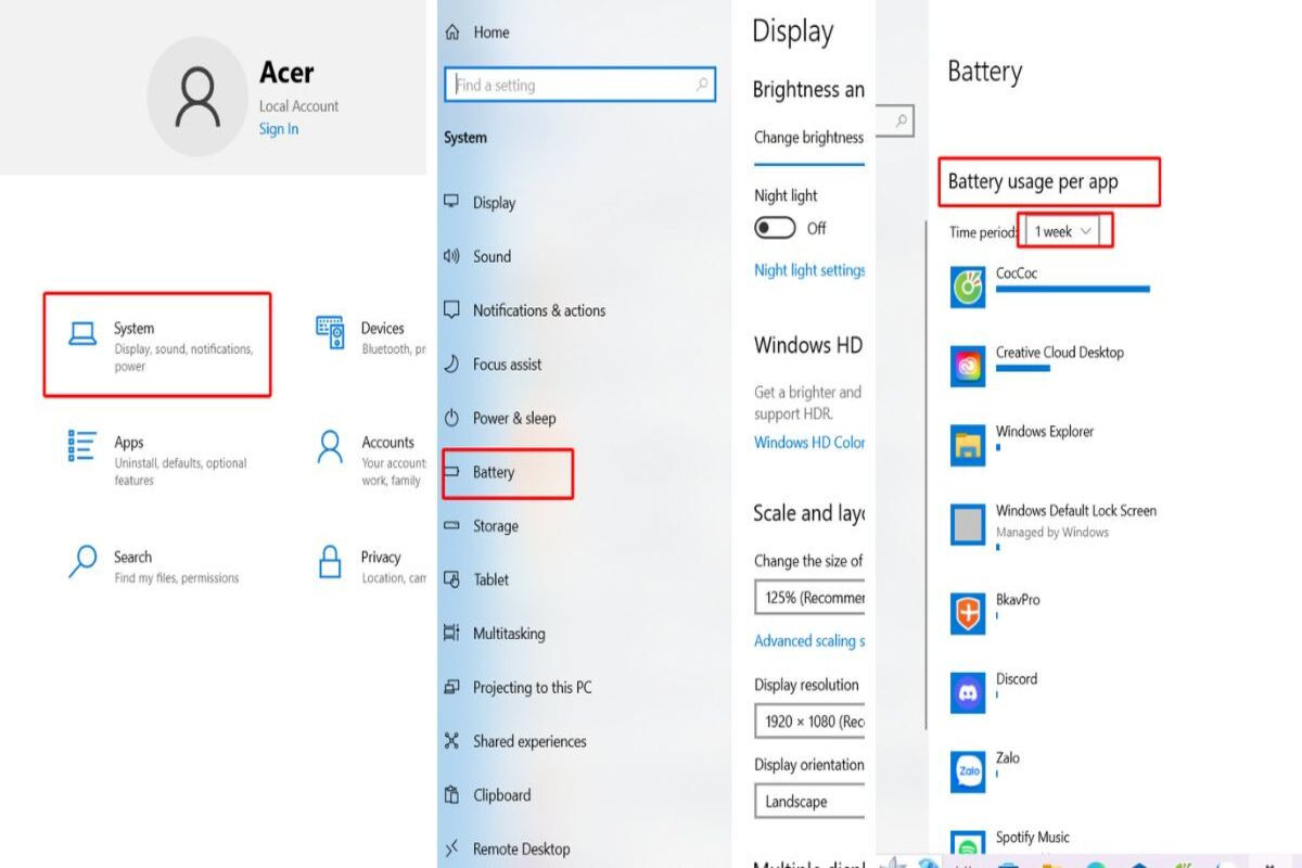 Mở ứng dụng Settings và chọn mục “Power & Battery Settings”