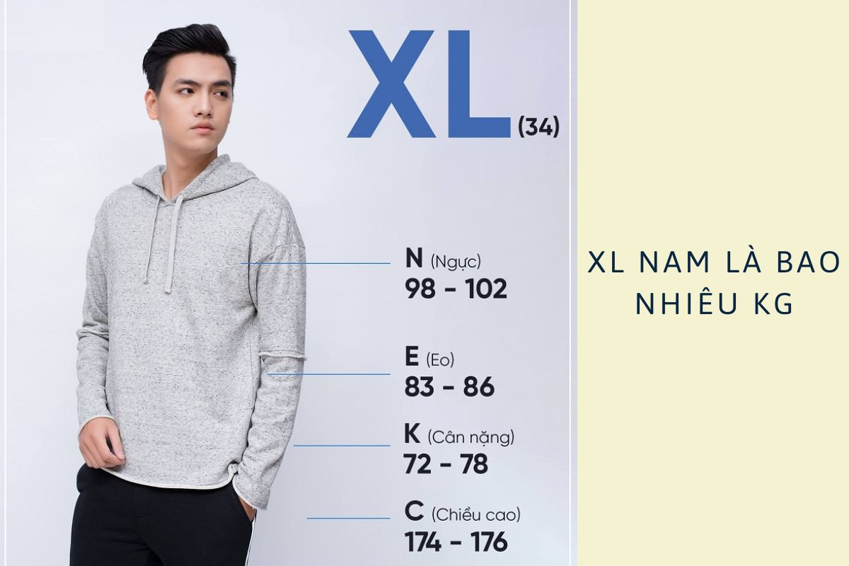 Size XL là bao nhiêu kg đối với nam còn tùy thuộc vào chất liệu, kiểu dáng và form áo, quần