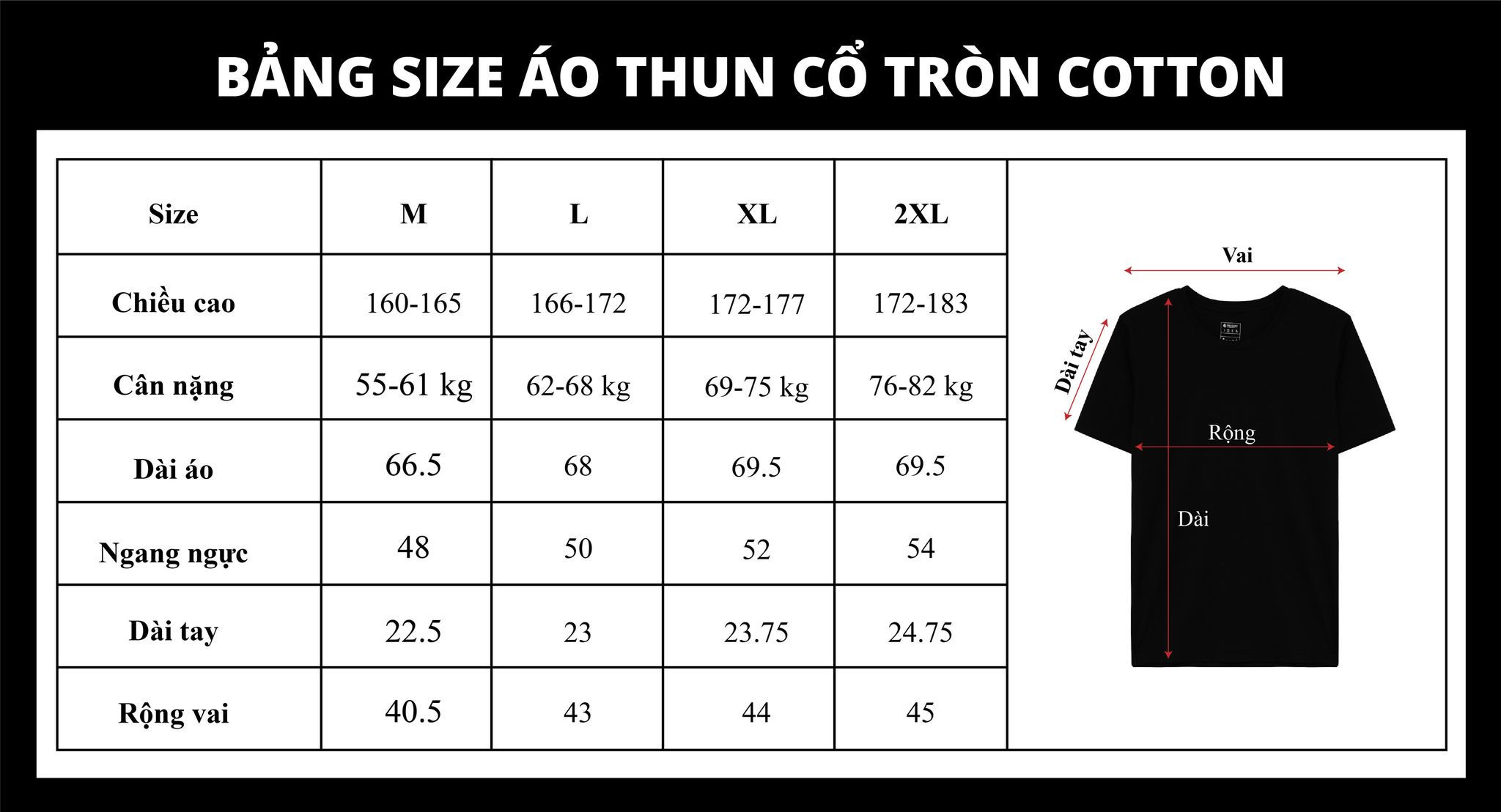 Để lựa chọn size áo thun phù hợp, bạn cần xem xét các yếu tố như cân nặng, chiều cao, số đo các vòng cơ thể và chiều dài tay áo