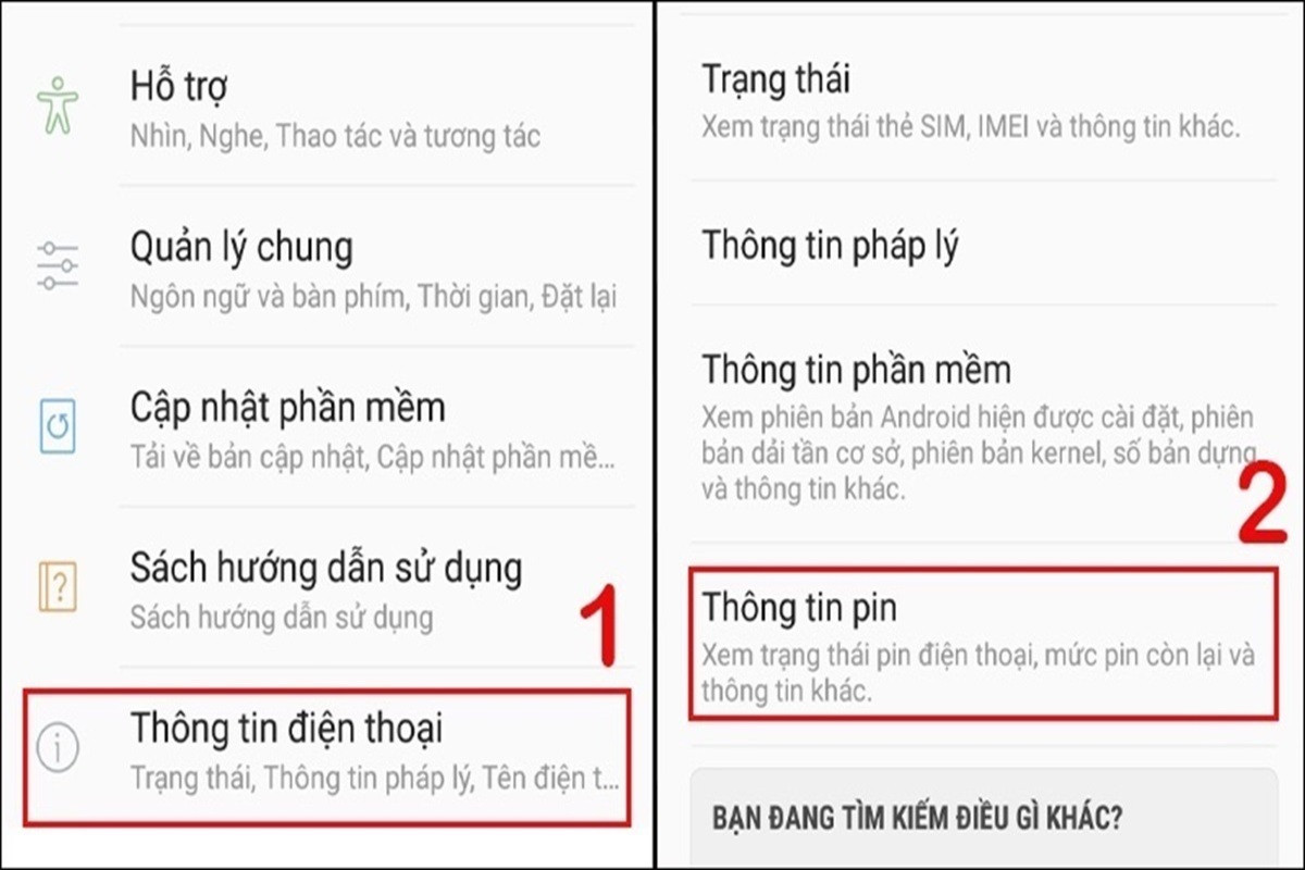 Truy cập mục “Cài đặt” rồi chọn tiếp “ Thông tin điện thoại” 