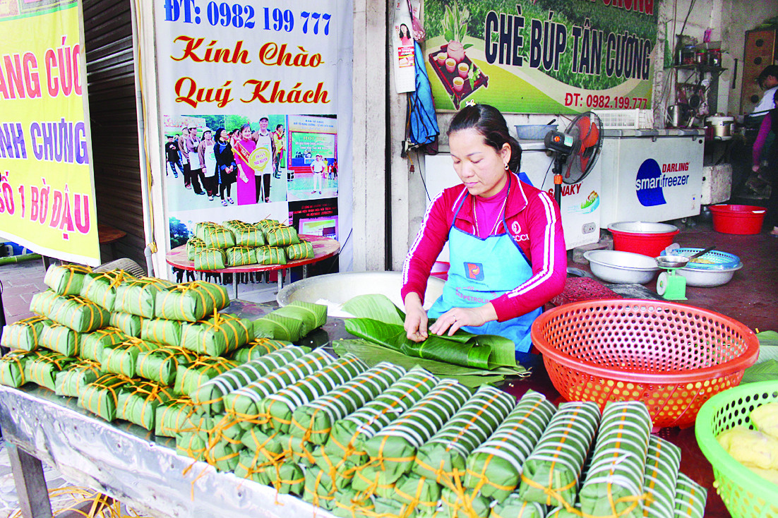 Bạn có thể mua bánh chưng Bờ Đậu ở Chợ phiên ở Thái Nguyên