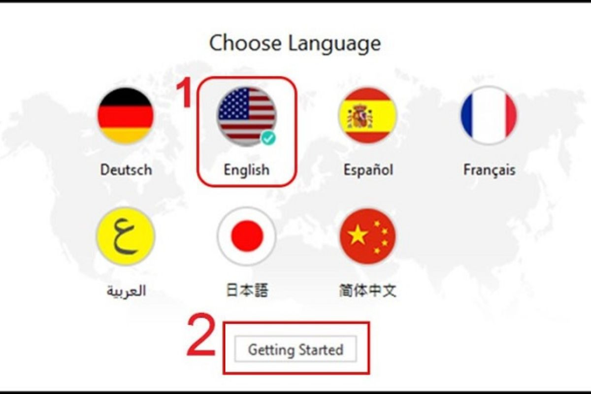 Thiết lập ngôn ngữ tiếng Anh để dễ dàng thao tác