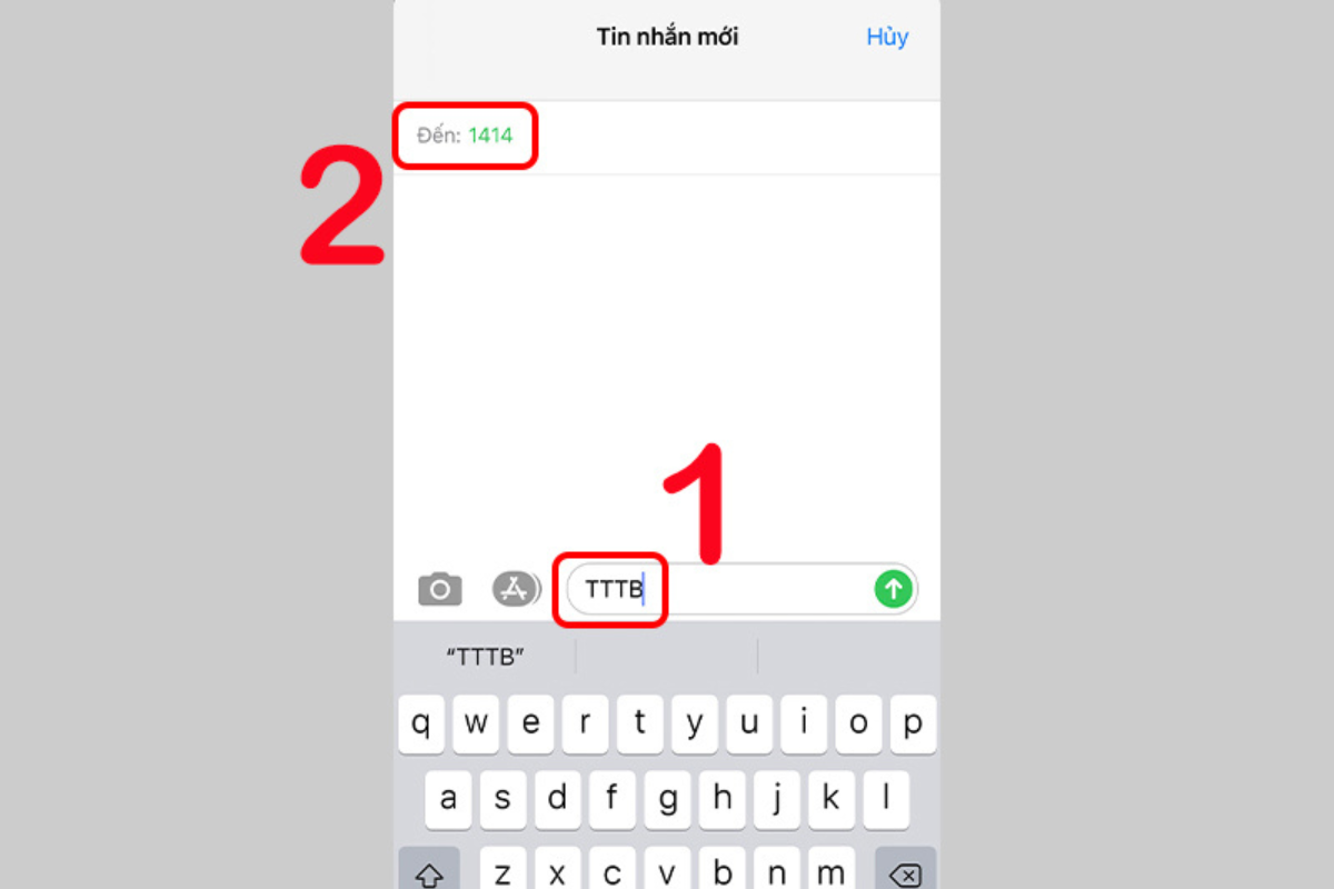 Bạn nhập TTTB và gửi đến số 1414