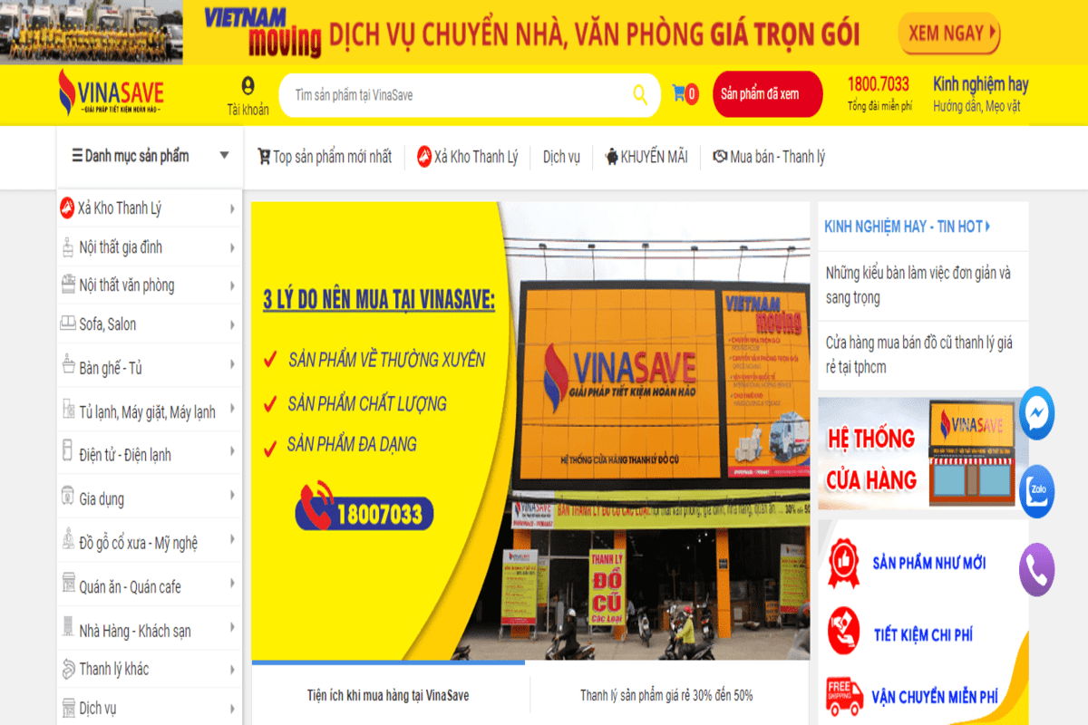 Vinasave.com là địa chỉ mua bán đồ thanh lý uy tín, chất lượng