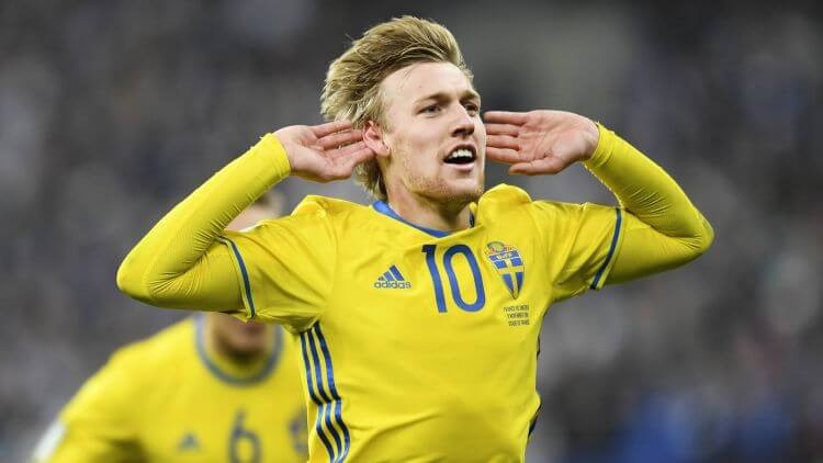 Tại EURO 2020, Emil Forsberg ghi bàn ở giây thứ 82 và tạo ra lợi thế cho đội Thụy Điển