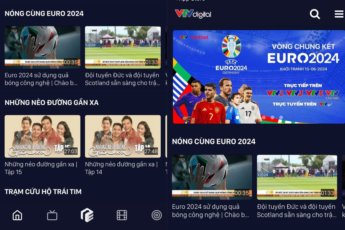 Xem trực tiếp EURO 2024 miễn phí trên app VTVGo