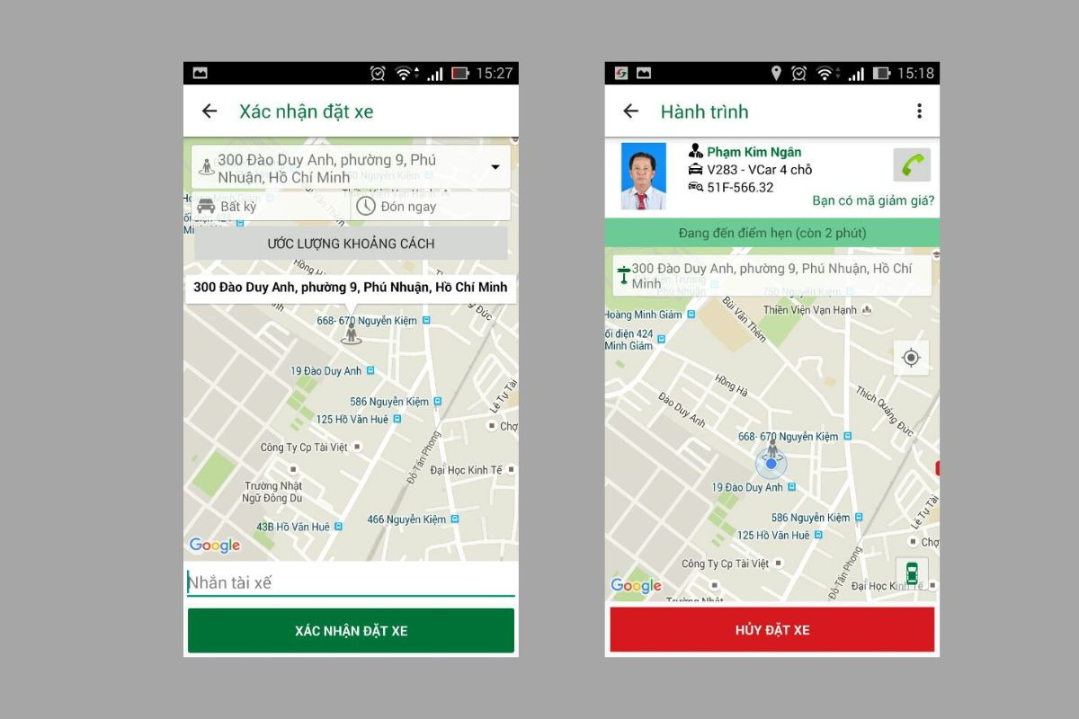 Hoàn thành cách đặt xe bằng ứng dụng Vinasun Taxi